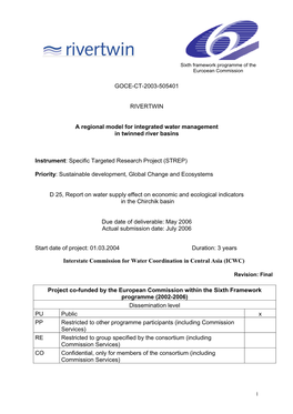 GOCE-CT-2003-505401 RIVERTWIN a Regional Model for Integrated