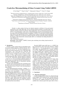 Crack-Free Micromachining of Glass Ceramic Using Visible LIBWE