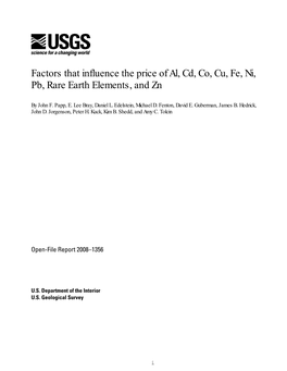 Factors That Influence the Price of Al, Cd, Co, Cu, Fe, Ni, Pb, Rare Earth Elements, and Zn