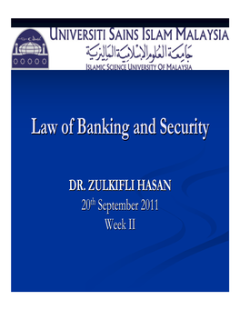 Law of Banking and Security