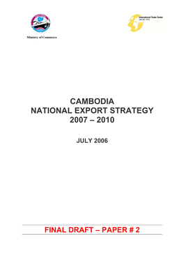 Cambodia National Export Strategy 2007-2010