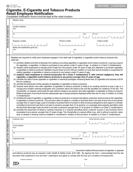 69-117 Cigarette and Tobacco Products Retail Employee Notification