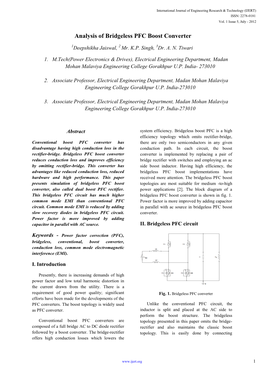 Analysis of Bridgeless PFC Boost Converter