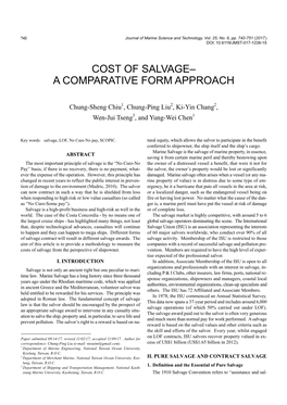Cost of Salvage– a Comparative Form Approach