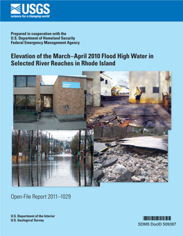 April 2010 Flood High Water in Selected River Reaches in Rhode Island