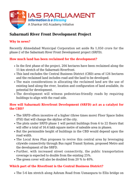 Sabarmati River Front Development Project