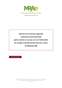 Décision De La Mission Régionale D'autorité Environnementale Après