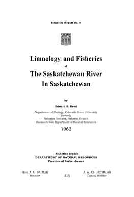 Limnology and Fisheries the Saskatchewan River In