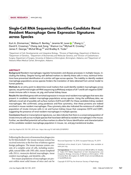 Single-Cell RNA Sequencing Identifies Candidate Renal