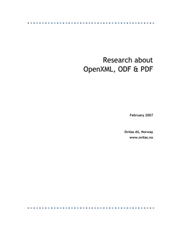 Research Openxml, ODF &