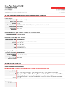 Rowe Acid Mixture HF/Hcl