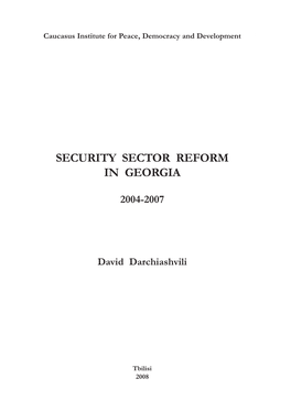 Security Sector Reform in Georgia