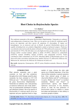 Host Choice in Rotylenchulus Species