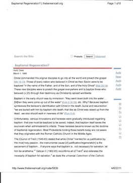 Baptismal Regeneration? I Thebereancall.Org Page 1 of 6