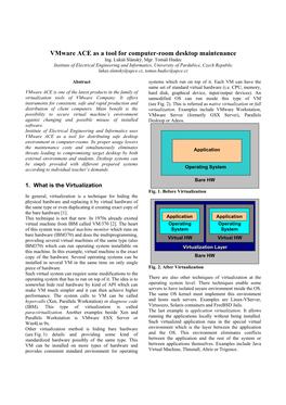 Vmware ACE As a Tool for Computer-Room Desktop Maintenance Ing