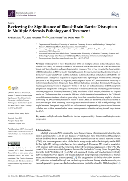 Reviewing the Significance of Blood–Brain Barrier Disruption in Multiple