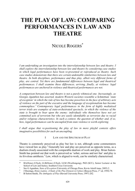 Comparing Performances in Law and Theatre