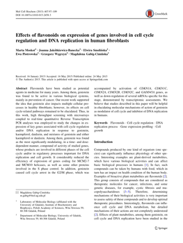 Effects of Flavonoids on Expression of Genes Involved in Cell Cycle