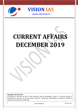 Current Affairs December 2019