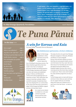 A Win for Koroua and Kuia by Anne Hobby, Tumuaki (General Manager) Got a Cough? Page 2