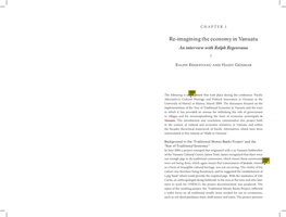 Re-Imagining the Economy in Vanuatu an Interview with Ralph Regenvanu ! R R  H G