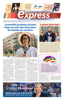 Laurenhill Academy Student Steps up with Special Project for Healthcare