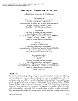 Assessing the Outcomes of Cracked Teeth
