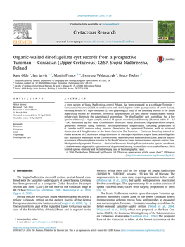 Organic-Walled Dinoflagellate Cyst Records from a Prospective Turonian