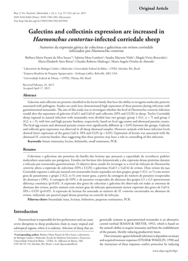 Galectins and Collectinis Expression Are Increased in Haemonchus