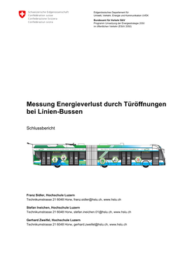 Messung Energieverlust Durch Türöffnungen Bei Linien-Bussen