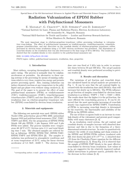 Radiation Vulcanization of EPDM Rubber with Polyfunctional Monomers E