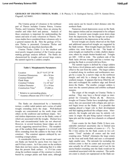 GEOLOGY of URANIUS THOLUS, MARS. J. B. Plescia, U. S. Geological Survey, 2255 N