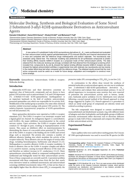 Quinazolinone Derivatives As An