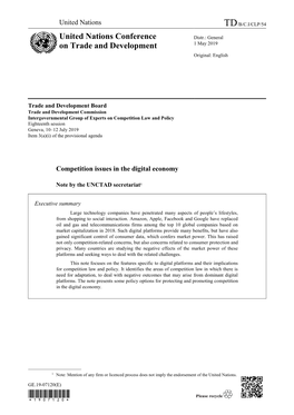 Competition Issues in the Digital Economy