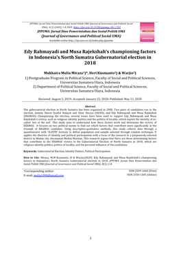 Edy Rahmayadi and Musa Rajekshah's Championing Factors In