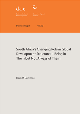 South Africa's Changing Role in Global Development Structures