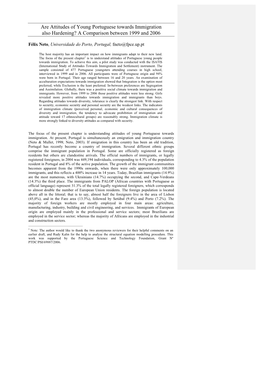 Are Attitudes of Young Portuguese Towards Immigration Also Hardening? a Comparison Between 1999 and 2006