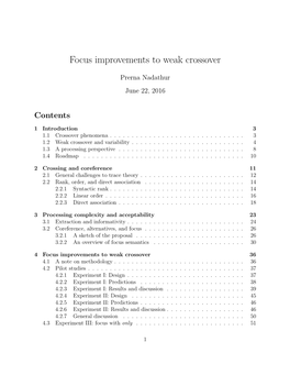 Focus Improvements to Weak Crossover