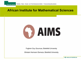 African Institute for Mathematical Sciences