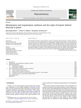 Monoterpene and Sesquiterpene Synthases and the Origin of Terpene Skeletal Diversity in Plants