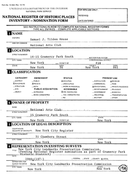 National Register of Historic Places Inventory -- Nomination Form Date Entered