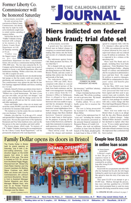 Hiers Indicted on Federal Bank Fraud; Trial Date