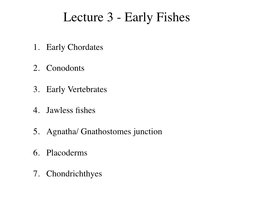 Lecture 3 - Early Fishes