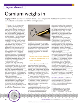 Osmium Weighs In