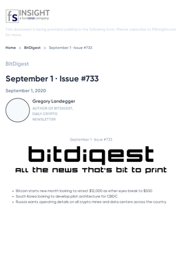 September 1 · Issue #733