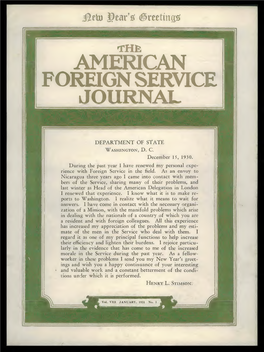 The Foreign Service Journal, January 1931