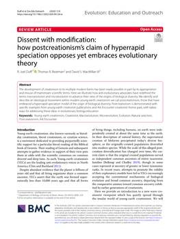 How Postcreationism's Claim of Hyperrapid Speciation Opposes Yet