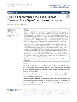Hybrid Decentralized PBFT Blockchain Framework for Openstack Message Queue