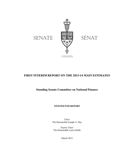 First Interim Report on the 2013-14 Main Estimates