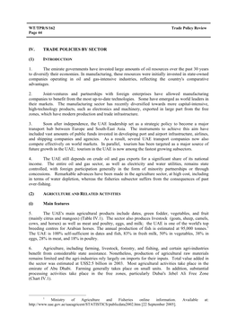 Iv. Trade Policies by Sector